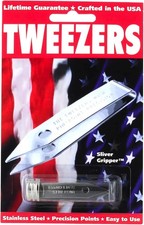 Sliver Gripper Uncle Bill's 19074 Tweezers in a Recloseable Tube