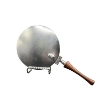 Vtg Silent Butler Crumb Catcher Pan Silver & Wood-Kalmar Designs - Made in Italy