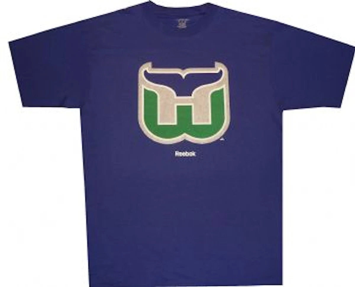 T-shirt Vintage Hartford Whalers Hockey - Logo Rétro - Couleur Heather Blue - Taille Unisexe - Neuf