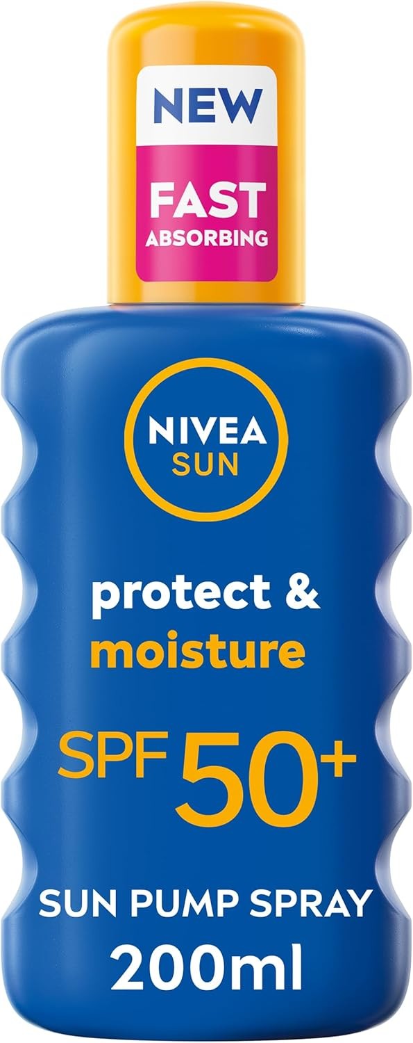NIVEA SUN Protect & Moisture Sun Spray SPF 50+ (200ml), Moisturising Suncream S