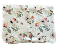 Cloud Island Baby Blanket Flowers Peach Pink Green