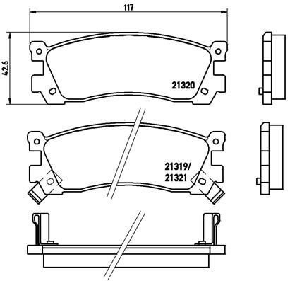 Brembo Bremsbelagsatz, Scheibenbremse P 49 025 FüR Mazda-image