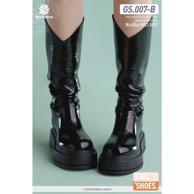 HIPLAY Worldbox Two-Way Wear Slouch Boots (Black) 1/6 Doll Accessory