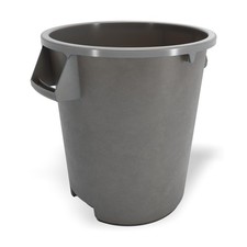 Heavy-Duty Round Waste Container/Trash Can, 20 Gallon, Gray