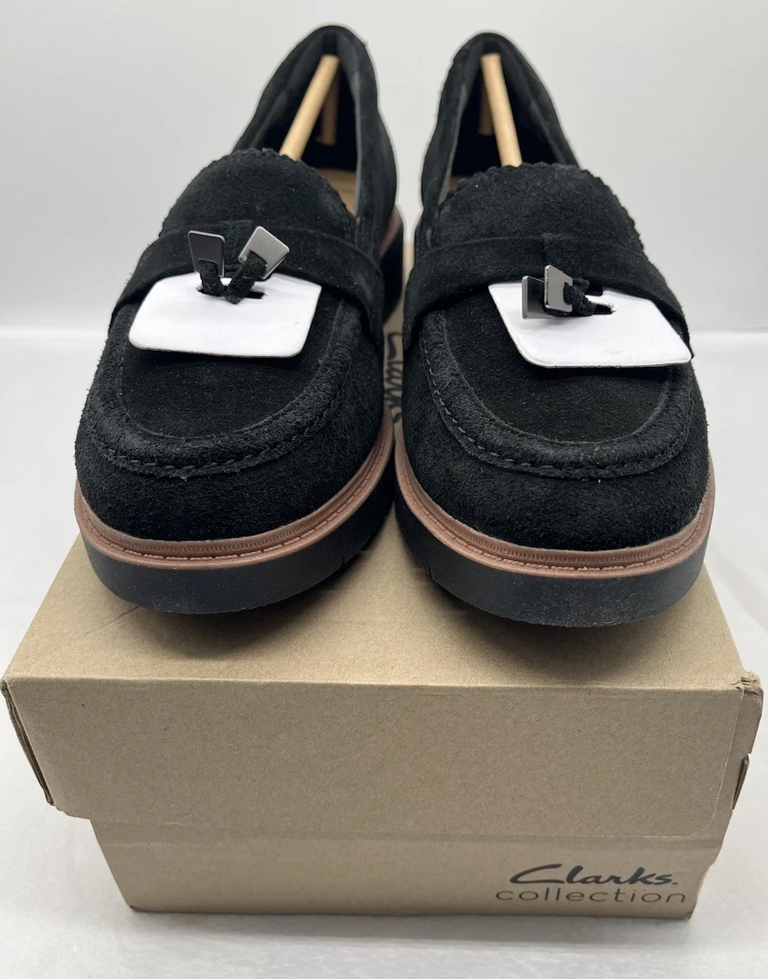 Mocassino donna Clarks nappa Westlynn Bella nero scamosciato taglia 9 1 2 M NUOVO