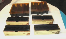 10 TDC SELECTRAY 30-SLIDE TRAYS - 6 WITH AMBER LIDS, 4 WITH CARDBOARD BOXES
