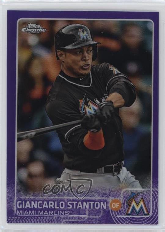2015 Topps Chrome Purple Refractor 174/250 Giancarlo Stanton #65 0q0m