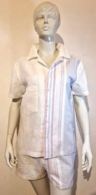 BETTTER Aaron gestreiftes Leinenshirt und Short Größe M