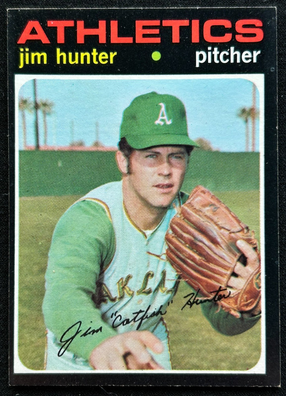1971 Topps #45 CATFISH Jim HUNTER (HOF) Oakland Athletics MLB  baseball card EX+