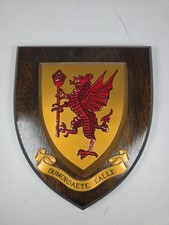 Vintage SUMORSAETE EALLE Crest Coat of Arms Wood Plaque Made in England