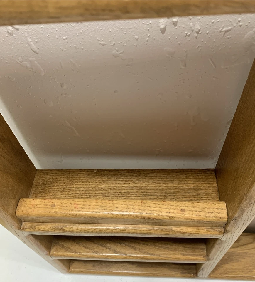 Country Wall Curio Knick Knack Display Shelf Wooden Cubbies Golden Oak 18x18x3 - image 2 of 4