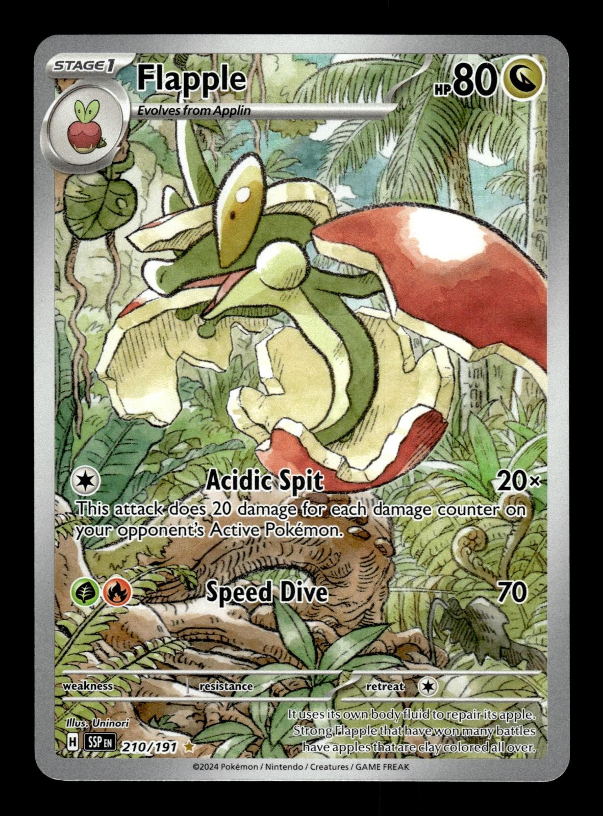 Flapple 210/191 Illustration Rare Surging Sparks Pokemon Holo Near Mint