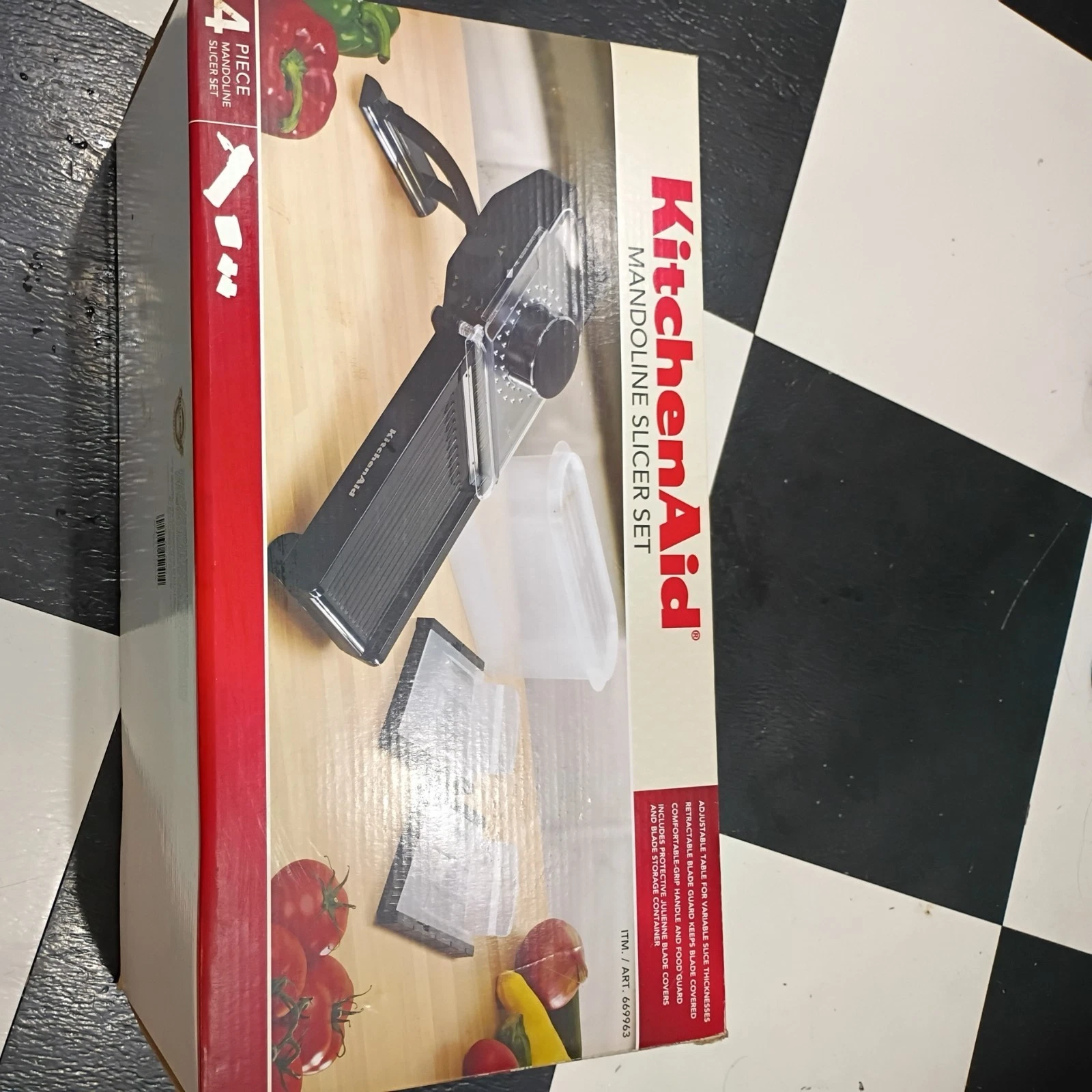 KITCHENAID 4 Piece Black Mandolins Slicer Set With box