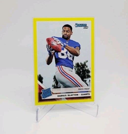 DARIUS SLAYTON 2019 Donruss Yellow Press Proof Rated Rookie #338 GIANTS AUBURN