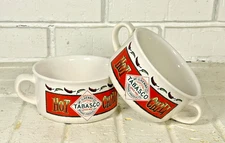 Chili bowl Two Handled Soup Bowl Hot Chili Tabasco Peppers set of 2