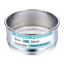 18 Mesh 1mm Lab Sieve, 3.9" 10cm Diameter Sifting Screen 304 Stainless Stee...