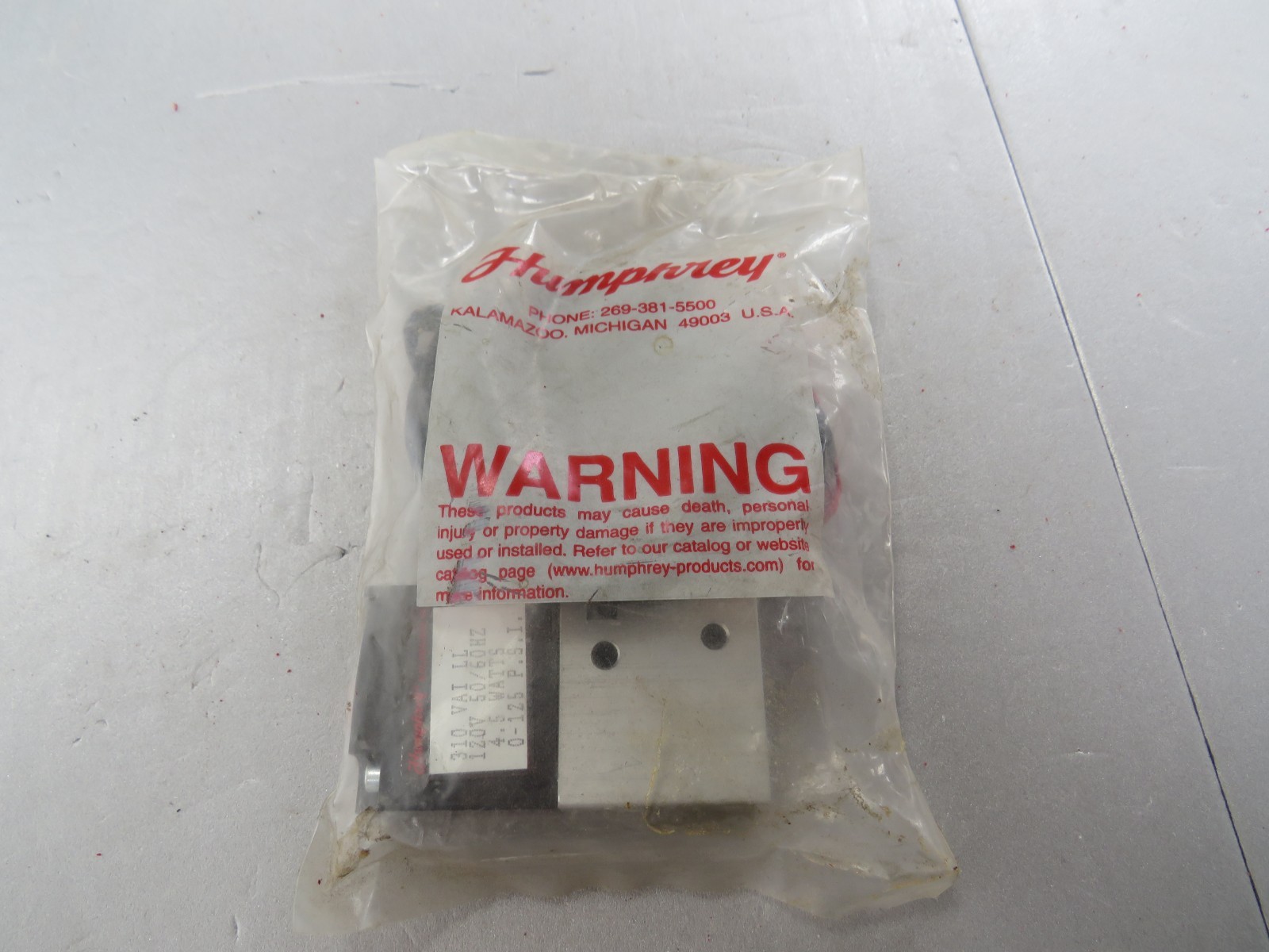 NEW Humphrey 310-120VAC Direct Acting Solenoid Valve 1/8" NPT 50/60hz 0-125 PSI