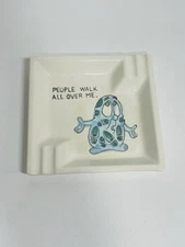 Vintage Kreiss Company Psycho-Ceramic Product Square Ashtray 5.5” Japan