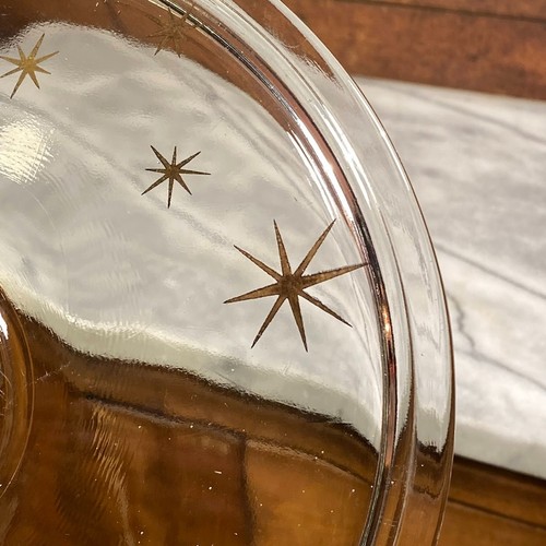Pyrex Rodney Kent Starline 407 Glass Lid Replacement Starburst MCM Gold Star - Picture 7 of 16