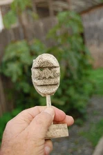 King Island, Alaska whalebone mask by Thomas Pushruk (1925-2010)
