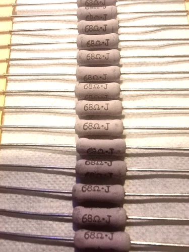 Qty 100: KOA Speer kiwame 68 Ohms 2 Watt 5% Carbon Film Resistors - product listing photo