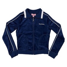 Juicy Couture Women's Cotton Velour Pickleball Jacket Navy, M