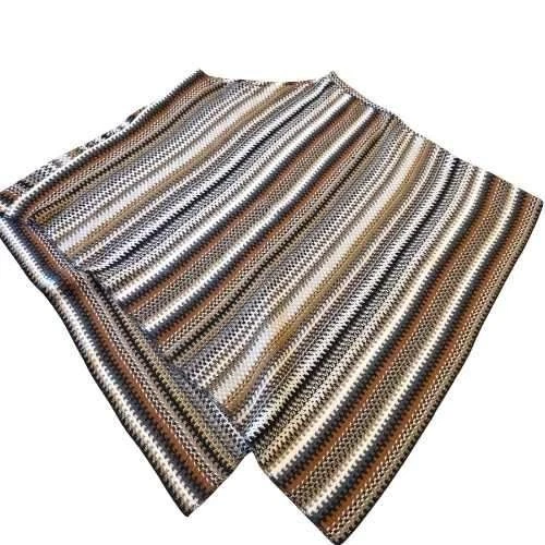 Soft Knit Striped Poncho Wrap Asymmetric Boho Hippie Grandmacore Cozy Sweater