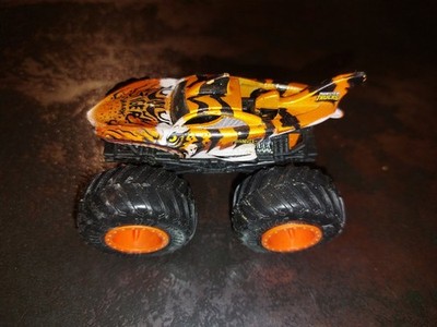 Hot Wheels Tiger Shark Loose Monster Jam Truck Size 1:64 Orange Black Toy Car