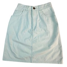 Vtg Guess Mini Skirt SZ 24 Mint Green Y2k 90s Button Fly Denim Georges Marciano