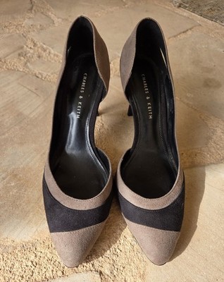 Charles & Keith Suede Color-Block d'Orsay Pumps