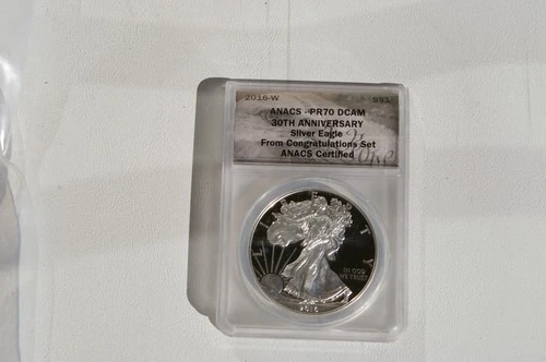 PR70 DCAM 2016-W American Silver Eagle 30th Anniversary ANACS