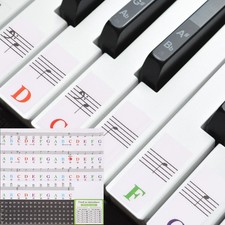 Piano Keyboard Stickers for 88/76/61/54/49/37 Keys, Letter Sticker Piano Notes
