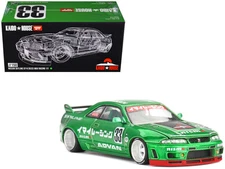 Nissan Skyline GT-R R33 #33 "Imai Racing V1" Green 1/64 Mini GT