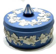 Wedgwood Jasperware Pale Blue & White Trinket Dish, Vintage, Used