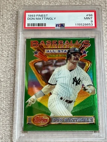 1993 TOPPS FINEST DON MATTINGLY CARD #98 GRADED PSA 9 MINT (NON-REFRACTOR BASE)