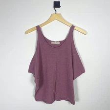 We The Free Purple XS Extra Small Sleeveless Pearl Tank Top Oversized Boxy