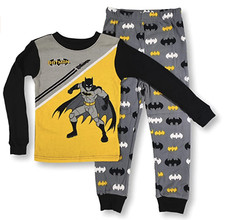 Batman Toddler Boys Pajamas NWT Size 2T SNUG FIT Cotton Black Yellow