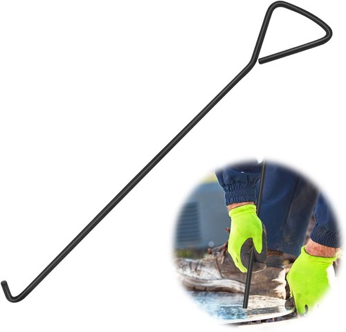 60cm Kanalhaken Schachthaken Kanaldeckelheber Für Kanaldeckel Haken Gullideckel - Bild 1 von 12
