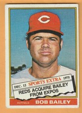 Bob Bailey Cincinnati Reds 1976 Topps Traded #338T Long Beach California 9Y