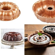 Fluted Ring Bund Cake Tin Round Baking Mould Non Stick Decorating Pan Tray