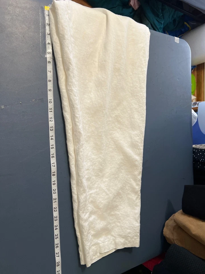 Pantalones de lino con cordón XL lino con cordón playero costero Lagom Boho Lagenlook Foto 3 de 4