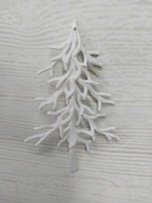 New White Glitter Christmas Tree Ornament Glam Sparkle Winter Wonderland Snow