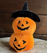 Halloween Plush Stacked Pumpkins With Witch Hat Mask .