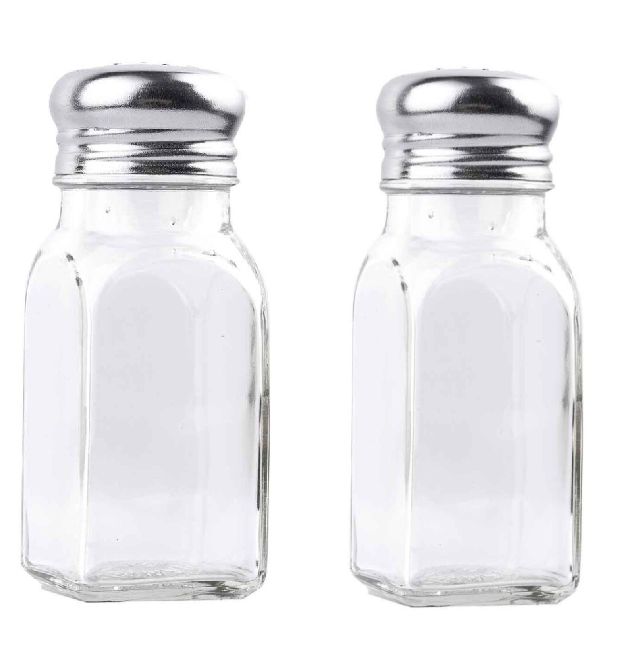 TABLECRAFT SQUARE Salt and Pepper Shakers 90ml 3oz / Glass Salt Shakers Set of 2