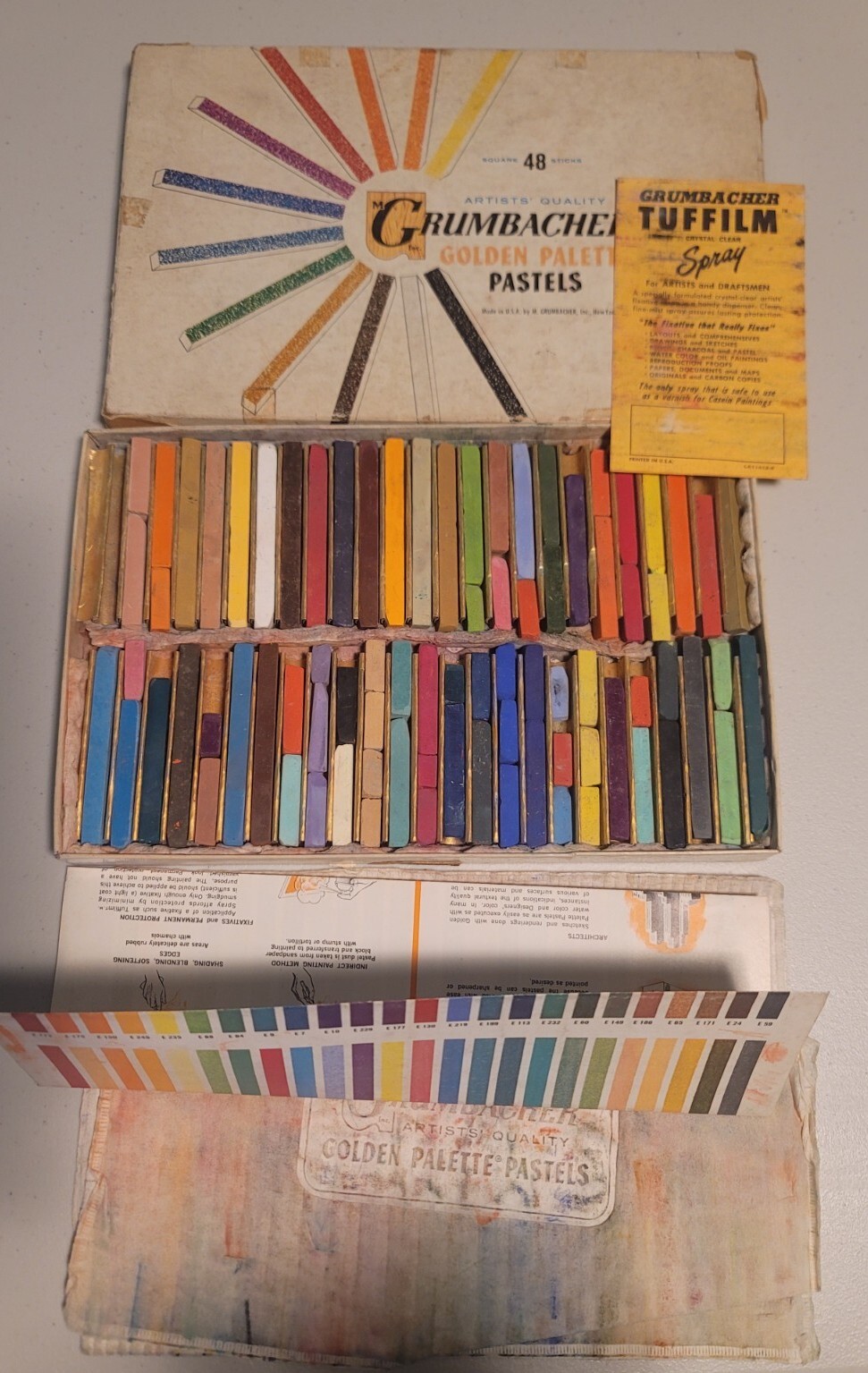 M Grumbacher 48 Golden Palette Square Stick Pastels USA Artist Quality