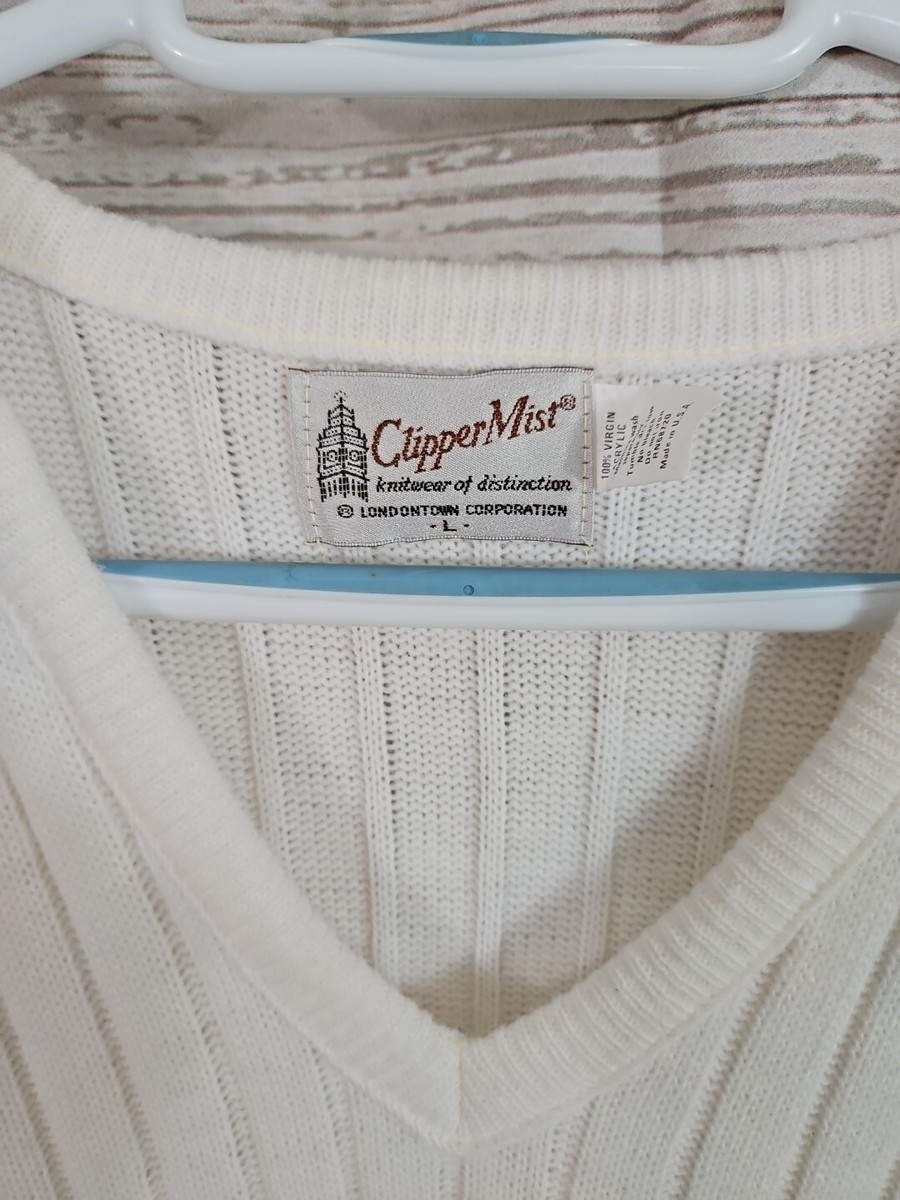 Vintage Men's Size Large White Clipper Mist Pullover Vest Made In