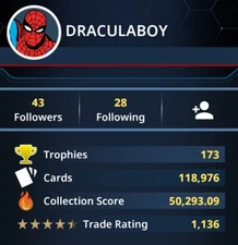 Topps Marvel Collect Digital: Any Super Rare Topps Now Gold From IGN DRACULABOY