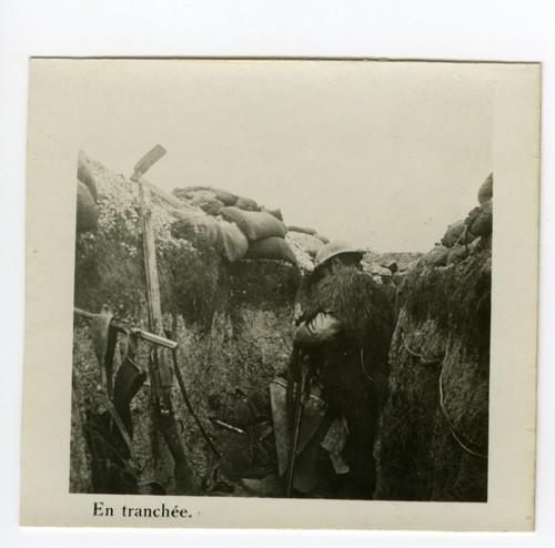 France WWI Soldiers in a Trench Rifle old SIP Photo 1914-1918 - Picture 3 of 3