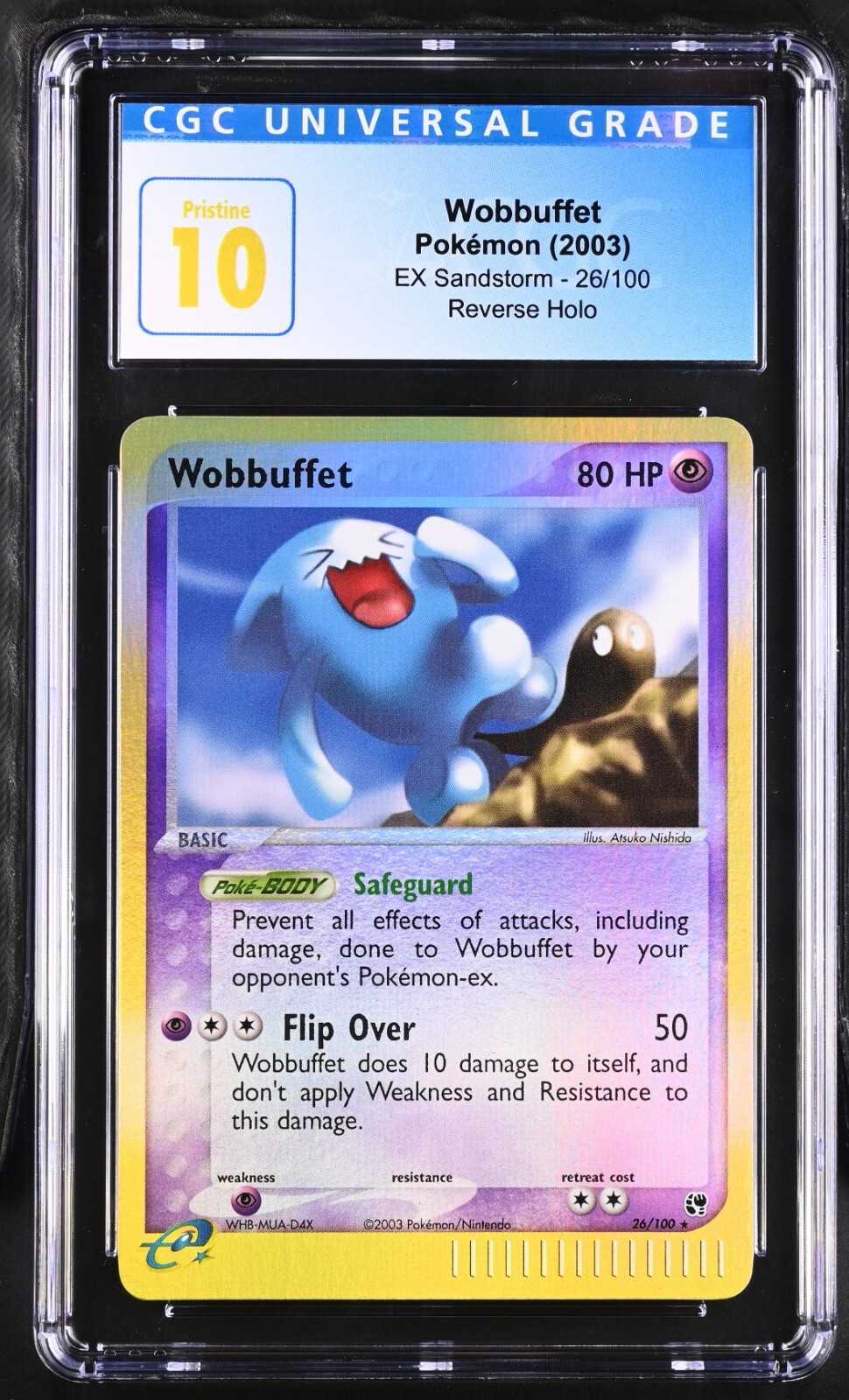 CGC 10 Pristine Wobbuffet 26/100 Ex Sandstorm Reverse Holo Pokemon Card Pop 1