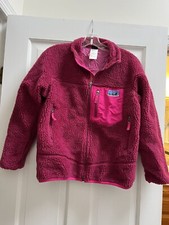 Patagonia Retro X Deep Pile Windproof Kids Pink Fleece Jacket L 12 